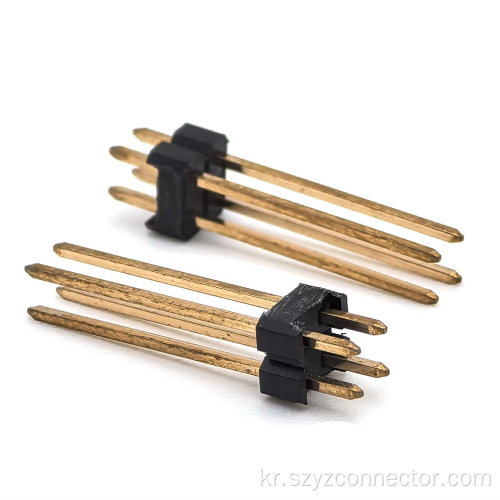 2.54mm 피치 핀 헤더 커넥터 듀얼 로우 직선 SQ0.64mm H : 2.5mm 2*2p